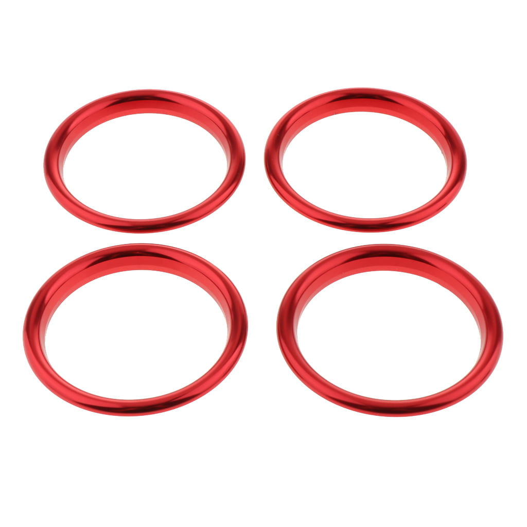 Red Car Air Vent Outlet AC Ring Trims 4 Pack For Audi A3 S3 2013-2016