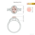 thumbnail image 5 of ANGARA Natural Oval 1.65 ct Morganite Twisted Vine Ring with Diamond Halo in 14K White Gold for Women | Birthday, Anniversary, Jewelry Gift for Women | Natural Morganite Ring, 5 of 9