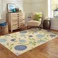 thumbnail image 3 of 2' X 4' Ivory Floral Stain Resistant Indoor Outdoor Area Rug, 3 of 10