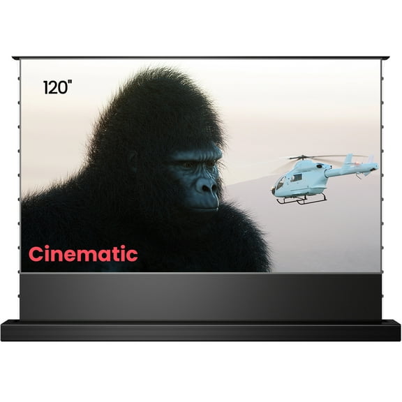 AWOL VISION 120" Motorized Floor Rising Ambient Light Rejecting Projector Screen for Ultra Short Throw Projector