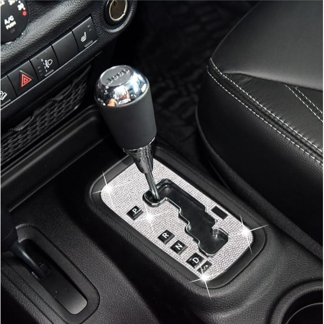 Yazoeia Bling Gear Shift Box Frame Cover Trim Sticker, Wrangler Gear Shift Box Cover Trim Sticker Compatible with Wrangler 2012-2018, Bling Car Interior Accessories for Women CJB12-81913