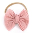 thumbnail image 2 of UJNDER Toddler Baby Girls Solid Bow Hairband Headwear Nylon Elastic Soft Cute Daily Accessory Baby Girl Headbands,Pink,One Size, 2 of 3