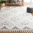 thumbnail image 2 of SAFAVIEH Moroccan Tassel Caelestinus Diamond Shag Area Rug, Beige/Ivory, 5'3" x 7'6", 2 of 8