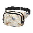thumbnail image 2 of Fotbe Elegant Butterflies And Pearls Cangurera Cuadrada con Estampado de Doble Capa, Bolsa de Cintura Ajustable Mini para Hombres y Mujeres, 2 of 9