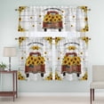 thumbnail image 5 of Farm Sunflowers Curtain Valances Set Summer Yellow Floral Leaves Red Truck Wooden Kitchen Curtains 36&nbsp;inch Length Rod Pocket Valance and Tiers 3 Piece Set Small Bedroom Bathroom Laundry Decor, 5 of 9