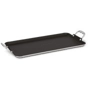 Vasconia - Large 20" x 12" Nonstick Double Burner Griddle with Metal Handles, Black