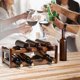 thumbnail image 4 of Estante de Vino, 8 Botellas y 2 Capas, Estante de Vino Independiente, Estante de Almacenamiento de Mesa para Armarios, Bares de Restaurantes, brown, 4 of 4