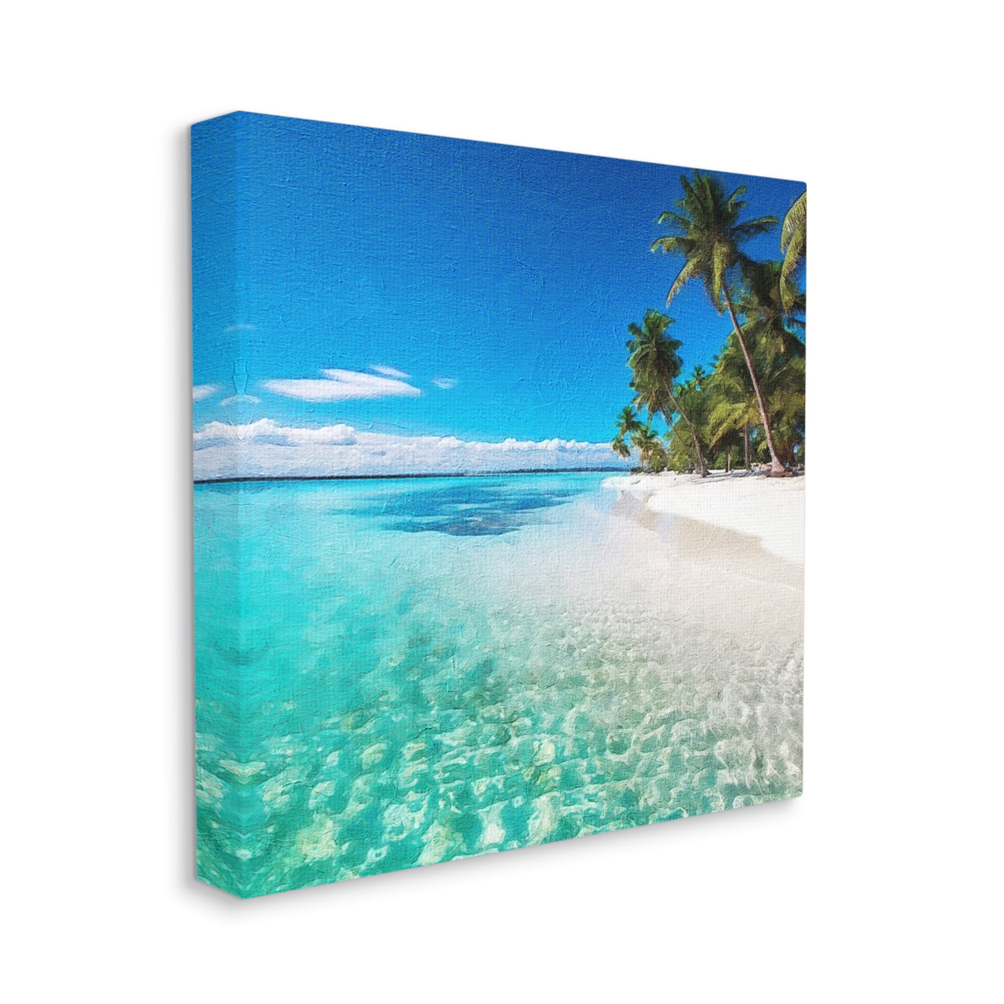 Stupell Industries Tropical Beach View Landscape Photography Gallery Wrapped Canvas Art Print Wall Art, 30 x 30