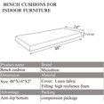 thumbnail image 2 of Piano Bench Cushion for Indoor Shoe Storage with Ties Non Slip Picnic Bench Pad for Kitchen Dining Table Seat 48 x 14 inch, Ash Grey, 2 of 11