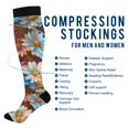 thumbnail image 2 of FORMRS Womens Knee High Socks Casual Long Thick Travel Daily Wear, 1 Pair, Vibrant Floral, 2 of 6
