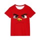 thumbnail image 1 of Tops de Manga Corta Linda con Impresión de Expresión Linda de Color Sólido para Niños Niños Niñas, Camiseta Cómoda Suelta para la Temporada Escolar, 1 of 8