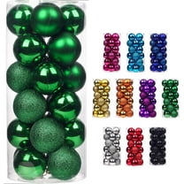 24pcs Small Christmas Ball, 6cm/2.36'' Ornaments Shatterproof Mini Desktop Christmas Tree Balls Multicolor Pastel Tree Ornaments Pendant (24pcs Green)