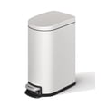 thumbnail image 6 of EuKer 2.6 Gal Slim Trash Can, Metal Garbage Can with Removable Inner Bucket and Soft Close Lid for Kitchen, Bathroom, White, 6 of 7