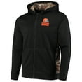 thumbnail image 2 of Men's Dunbrooke Black/Realtree Camo Cleveland Browns Decoy Tech Fleece Full-Zip Hoodie, 2 of 4