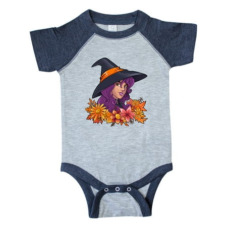 

Inktastic Witch with Autumn Flowers and Leaves Gift Baby Boy or Baby Girl Bodysuit