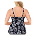 thumbnail image 2 of SWIM SOLUTIONS Haut de Tankini à Armatures Réglable pour Femmes, Noir, Imprimé, Extensible, Doublé, 10, 2 of 3