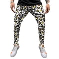 thumbnail image 4 of Seyurigaoka Men's Fashion Casual Camouflage Leopard Print Drawstring Elastic Waist Long Pant Trousers, 4 of 5