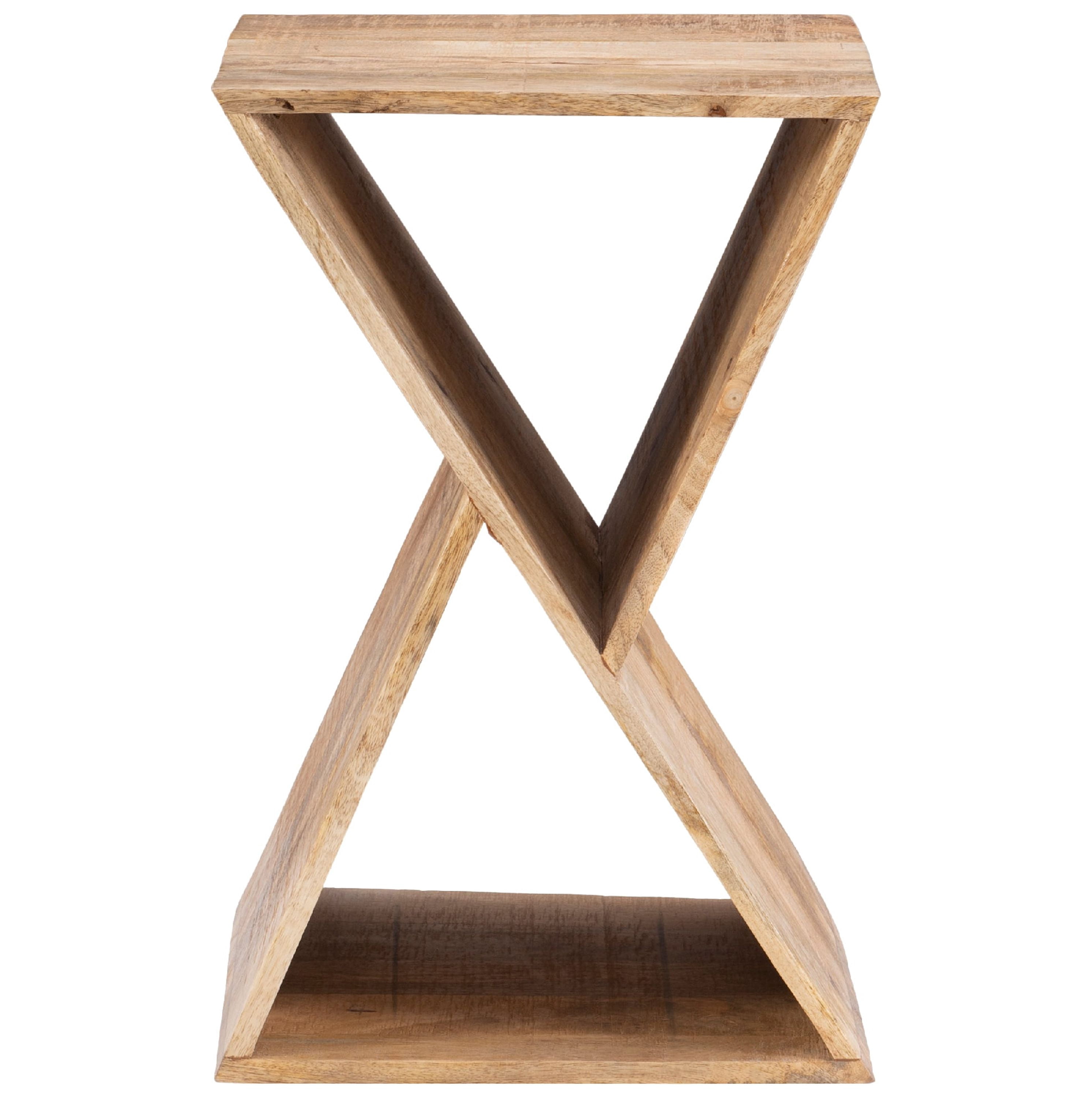Powell Bellwood Triangle Indoor Accent Side Table, 23.62" Tall, Natural