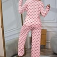 thumbnail image 6 of Womens Pajamas Elegant Bow Long Sleeve Tops Pants Cozy Home Sleepwear Soft Outfit, 6 of 6