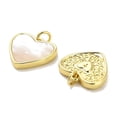 thumbnail image 2 of Brass Pave Shell Pendants Heart Charms with Jump Ring Real 18K Gold Plated 15x16.5x2.5mm Hole: 3.5mm, 2 of 3