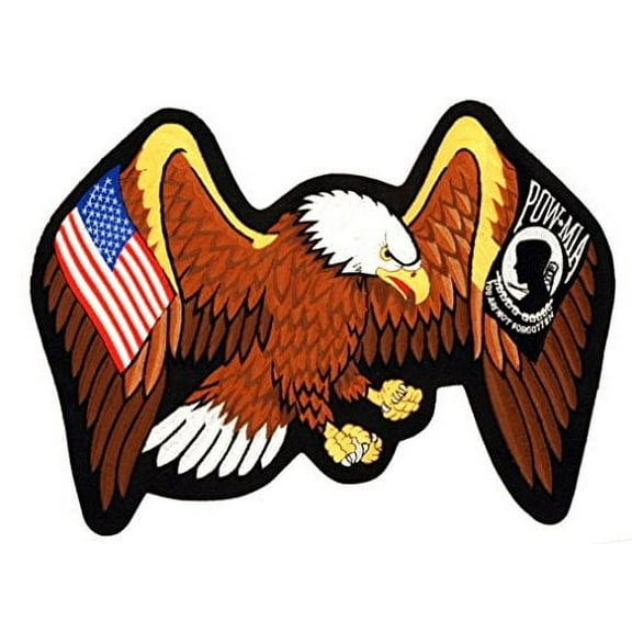 USA Flag POW MIA Eagle Wings Embroidered Back Patch Iron Sew RPPM8234
