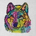 thumbnail image 2 of Wild Bobby, Colorful Majestic Neon Atric Wolf | Dean Russo Art Animal Lover Tri-Blend Racerback Sleeveless Top, Heather White, S, 2 of 5