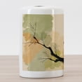 thumbnail image 3 of Korean Ceramic Toothbrush Holder, Women in Traditional Clothes Standing on a Tree Branch Watercolor Style, Decorative Versatile Countertop for Bathroom, 4.5" X 2.7", Pale Peach Multicolor, 3 of 4