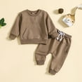 thumbnail image 2 of Hicidod Toddler Baby Boy Girl Clothes Sets Fall Winter Cute Graphic Long Sleeve Pullover Sweatshirt And Long Pants 2pcs Fall Outfits Set, 2 of 7