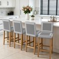 thumbnail image 3 of Gray Geometric Bar Stool Cover Set of 6, White Greek Key Design Abstract Modern Art Stretch Bar Chair Cover, Removable Washable Pub Counter Stool Chair Slipcover for Kitchen Dining Room Pub Cafe, 3 of 9