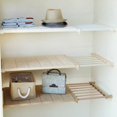 thumbnail image 3 of White Expandable Cabinet Organizer Shelf - No-Drill Installation, Versatile for Kitchen, Bathroom, Dorm & Closet, Portable Plastic Storage Rack with Adjustable Length (53-90cm) and 30cm Width,, 3 of 6