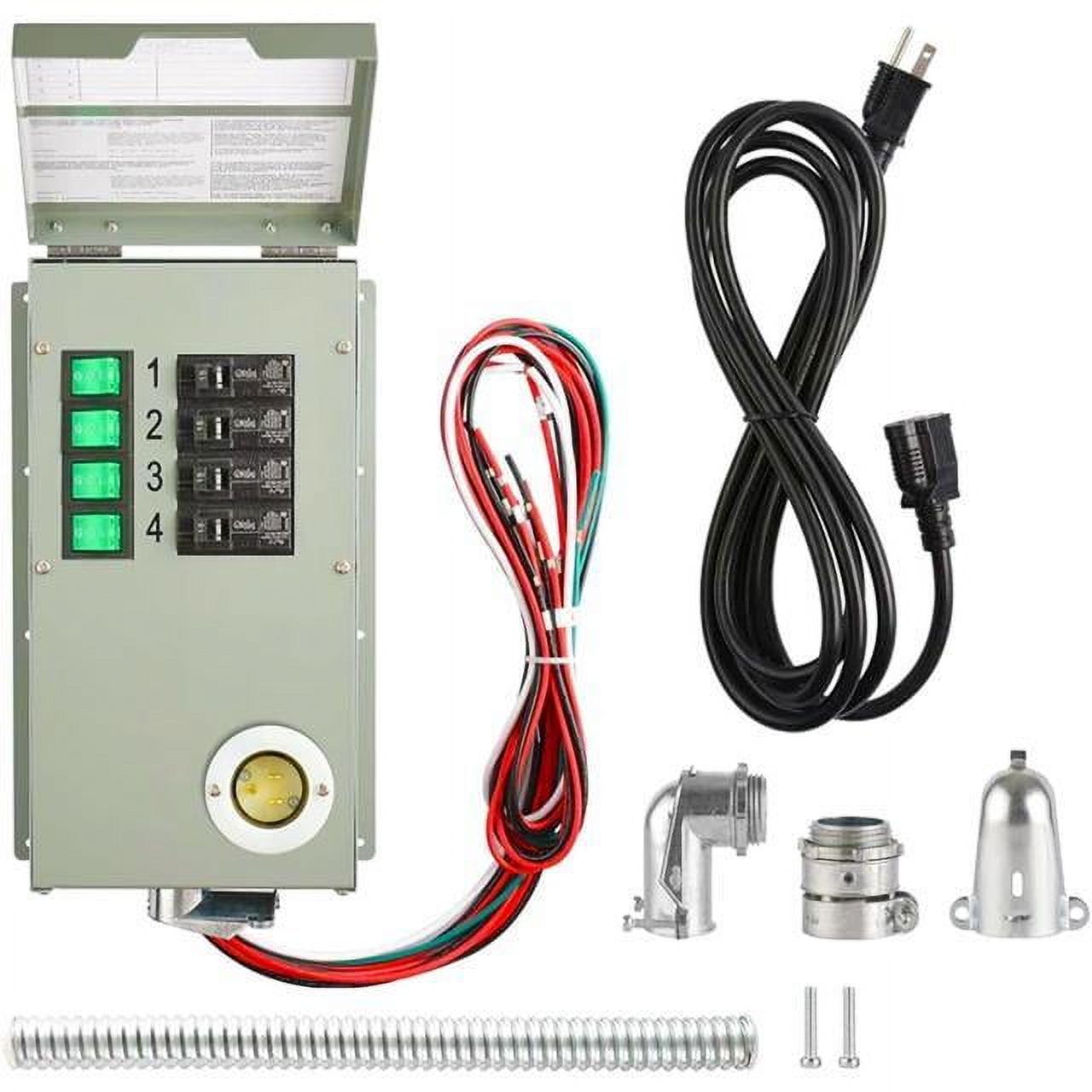 Nature's Generator Lithium 1800 Gold PE:1800W Solar & Wind Powered Nature's Generator Lithium+100W Solar Panel with 50ft cable+4-circuit transfer switch
