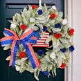 thumbnail image 5 of Independence Day Wreath With Artificial Flowers Bow For Front Door Garden 15.75X15.75In, 5 of 7