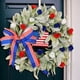 thumbnail image 5 of Corona de hojas verdes artificiales con lazo | Decoración para la puerta principal del Día de la Independencia, 5 of 7