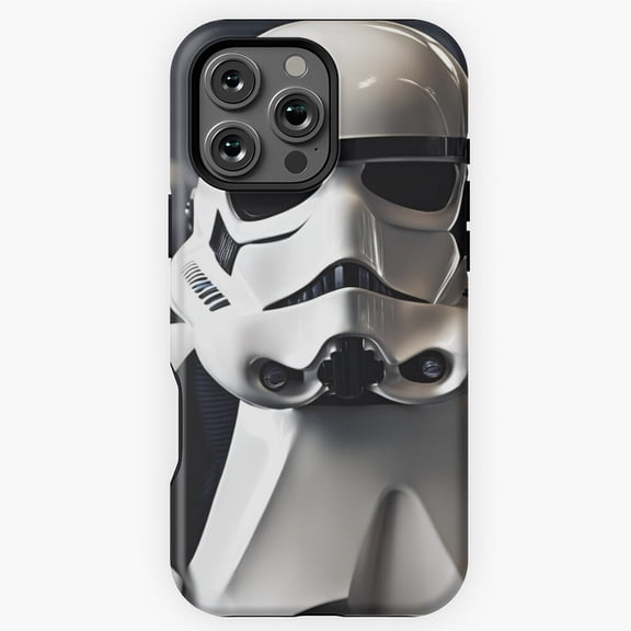Stormtrooper Staring Into Your Soul Sci-Fi Illustration iPhone Case 17 16 15 14 13 12 11 Pro Max