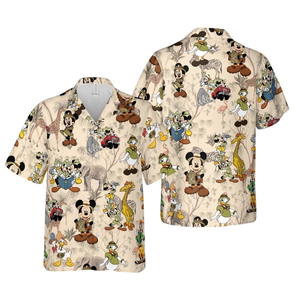 Disney Animal Kingdom Hawaiian Shirt, Mickey And Friends Short Sleeve, Disney Safari Shirt, Disney Vacation Holiday, Disneyworld Trip Shirt