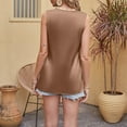 thumbnail image 6 of WTXUE Tank Tops Sleeveless, Scoop Neck Women's V Neck Casual Satin Vest Summer Loose Top Solid | Casual for Women Brown M, 6 of 6