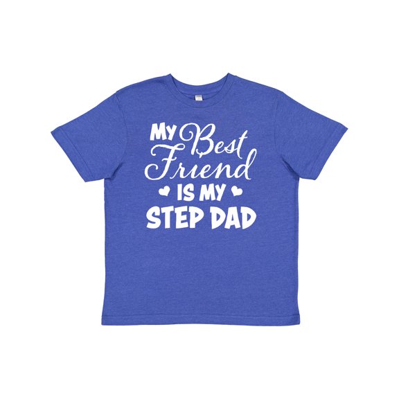 Inktastic My Best Friend is My Step Dad with Hearts Youth T-Shirt