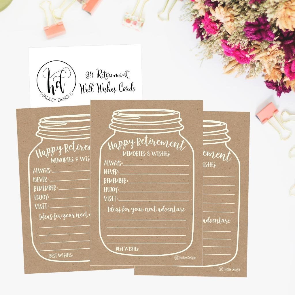 25 Kraft Retirement Party Advice Well Wish Card For Men Women