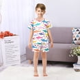 thumbnail image 7 of Shark Heart Pattern Summer Pajama Set Soft Cotton Short Sleeve Sleepwear 2PCS Pajama Sets Breathable Lounge Set Size 14Y, 7 of 7