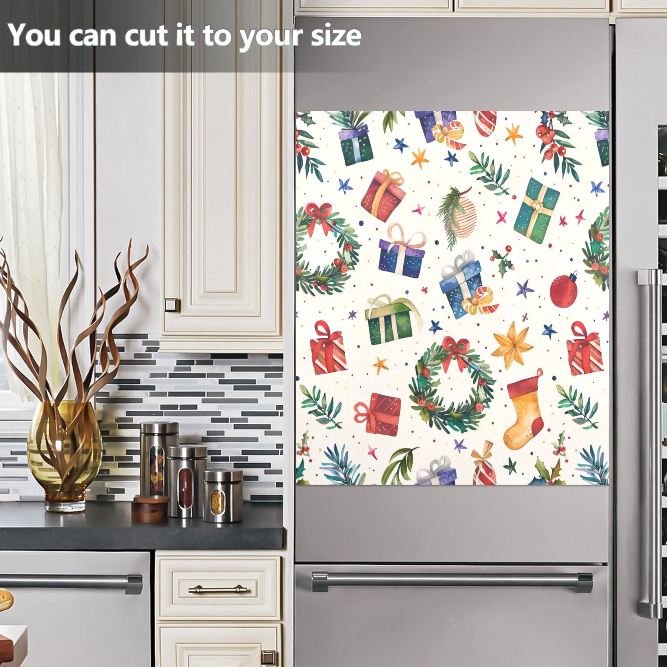 Dishwasher Magnetic Sticker 23x26 Inch Refrigerator Magnetic Sticker Washing Machine Magnetic Sticker Kitchen Panel Magnetic Sticker Home Decor Cartoon Christmas Gift