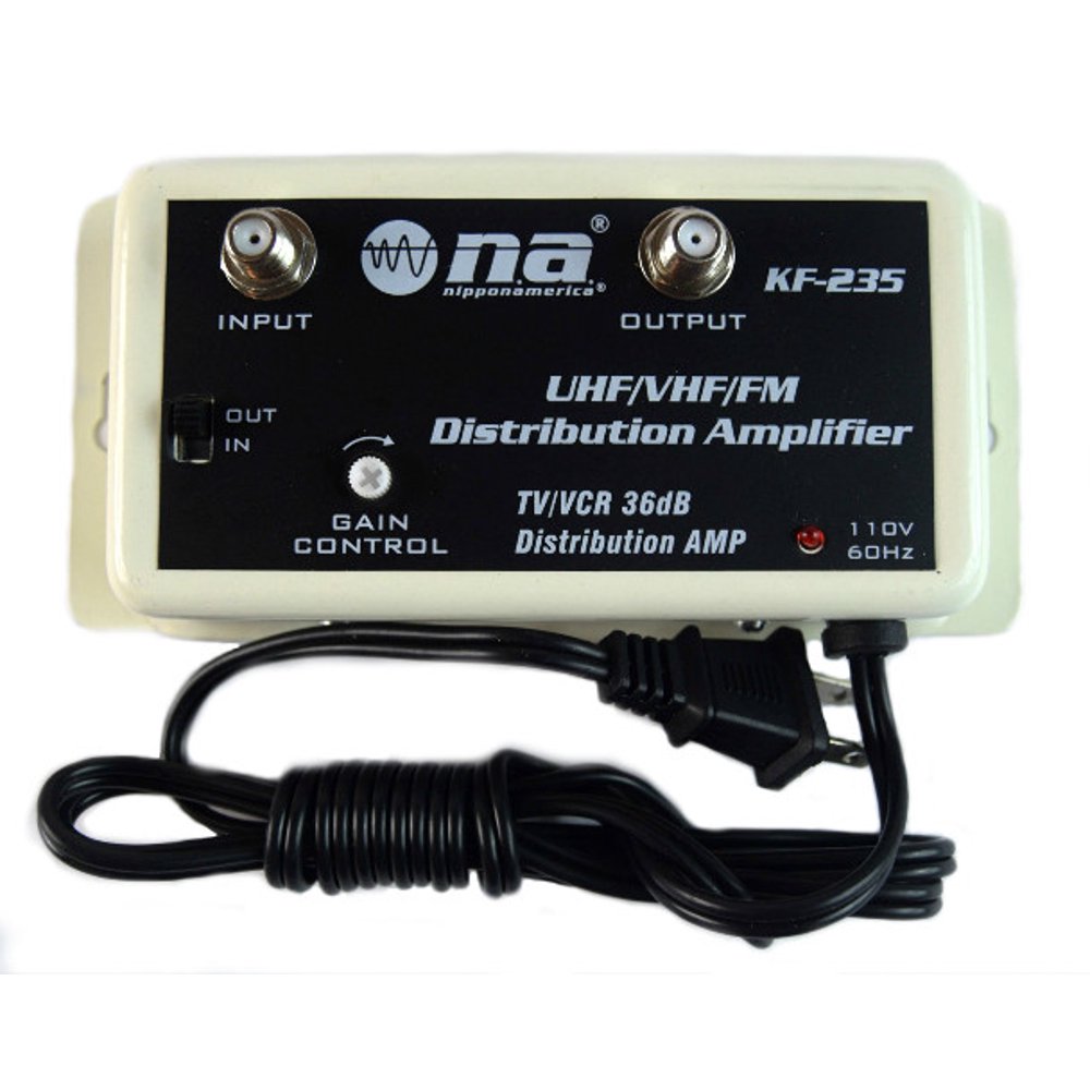 UHF VHF FM Distribution Amplifier TV 36dB Gain Control Signal Booster