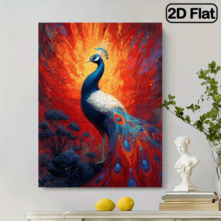 500pcs Large Peacock Indian Peafowl Puzzle Suitable for Adults - Challenging Brain Teaser with Stunning Mural Art, Portable Box, Complex Bird Puzzle for, DIY Gift,14.9*20.4 in.