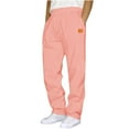 thumbnail image 2 of Sweatpants for Men Mens Pants Athletic Open Bottom Running Pants Casual Mens Sweatpants with Pockets,Pink S, 2 of 4