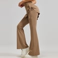 thumbnail image 5 of purcolt Women 2 in 1 Skirted Leggings Tummy Control High Waisted Flare Pants for Workout Yoga Tennis Fake Two Pieces & Side Drawstring, 5 of 9