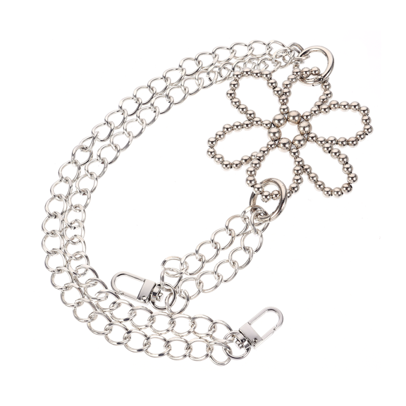 NIAIZEK Metal Chain Strap for Women’s Handbag, Flower Design Replacement Bag Chain Accessory for Everyday Use