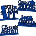 thumbnail image 2 of 4 Pack Blue 2026 Graduation Wooden Table Centerpiece – 20x17cm Graduation Party Scene Decoration Props, Class of 2026 Graduation Table Decorations, Tabletop Tray Decor for Congrats Grad, 2 of 4