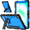 Black & Blue, variant on Meifei Case for Samsung Galaxy Tab A9+ / A11+ 11 inch, with Kickstand & Silicone Hand Strap, Black Blue