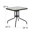 thumbnail image 5 of Flash Furniture 5-Piece 28" Square Indoor/Outdoor Patio Table and Rattan Chairs Set, Gray, 5 of 12