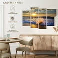 thumbnail image 4 of Elephant Stock Sunset Over Beach Wall Art - Horizontal Multi Panel Canvas - Living Room Wall Decor - Beach Multi Panel - Blue And Brown Decor - 24" x 14", 4 of 4