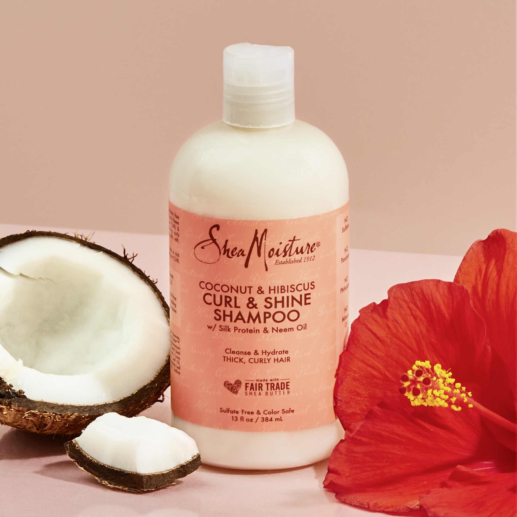 SheaMoisture Coconut and Hibiscus and Shine Shampoo 13 fl - Walmart.com